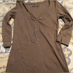 Victoria's Secret Brown Long Sleeve Henley Shirt